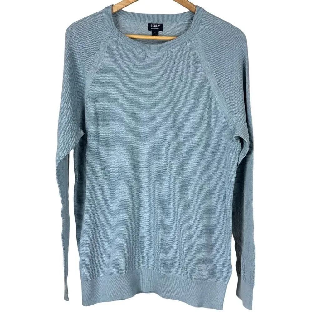 J. Crew Men's Crewneck Sweater Light Blue Men's Size Large New With Tags